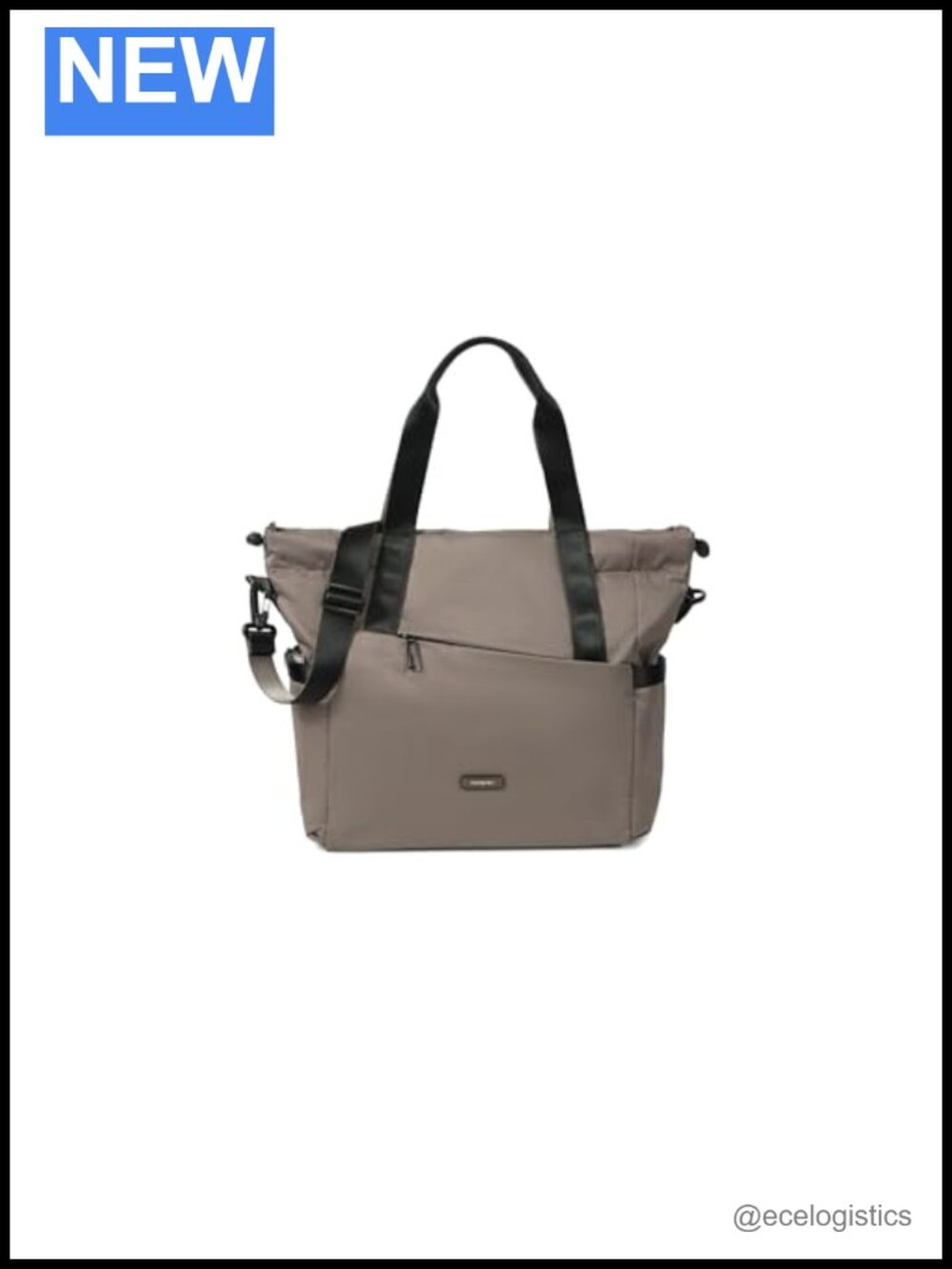 Spacious Polyester Shoulder Tote Bag with Pockets for Work Travel